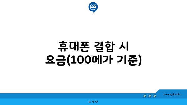 휴대폰 결합 시 요금(100메가 기준)