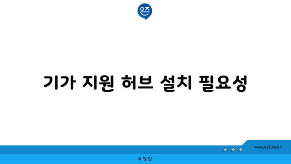 기가 지원 허브 설치 필요성