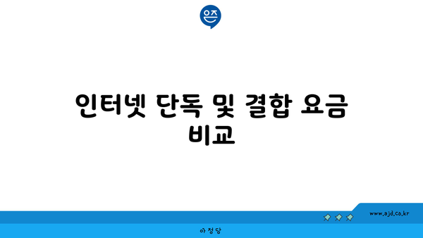 인터넷 단독 및 결합 요금 비교