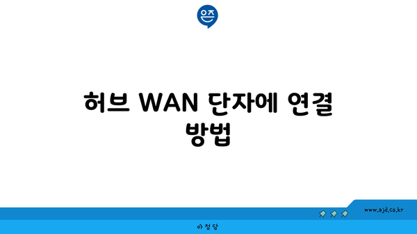 허브 WAN 단자에 연결 방법