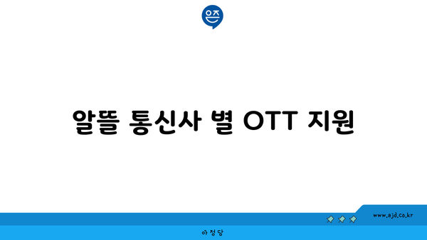 알뜰 통신사 별 OTT 지원