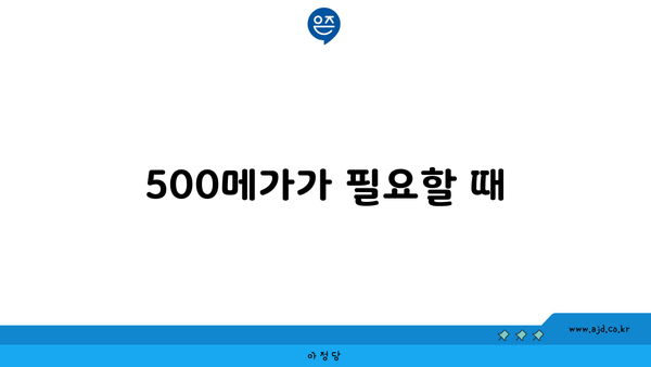 500메가가 필요할 때