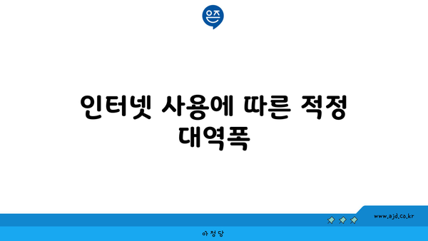 인터넷 사용에 따른 적정 대역폭