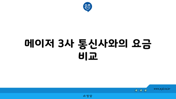 메이저 3사 통신사와의 요금 비교