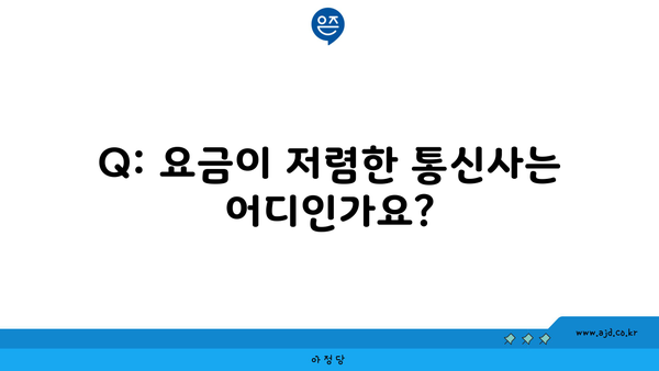 Q: 요금이 저렴한 통신사는 어디인가요?