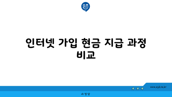 인터넷 가입 현금 지급 과정 비교