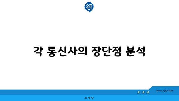 각 통신사의 장단점 분석