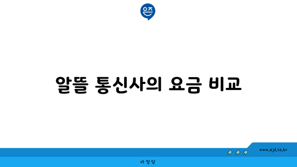 알뜰 통신사의 요금 비교