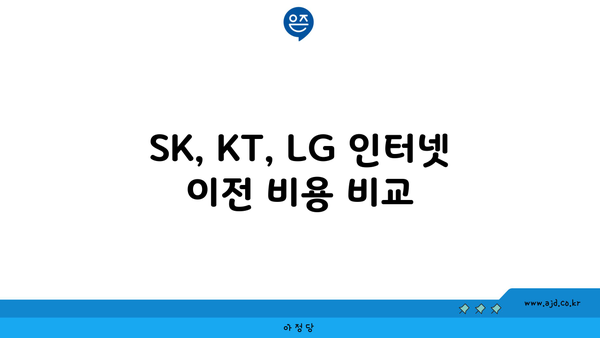 SK, KT, LG 인터넷 이전 비용 비교