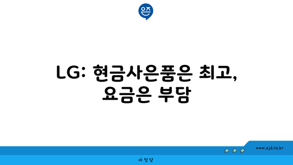 LG: 현금사은품은 최고, 요금은 부담