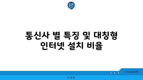 통신사 별 특징 및 대칭형 인터넷 설치 비율