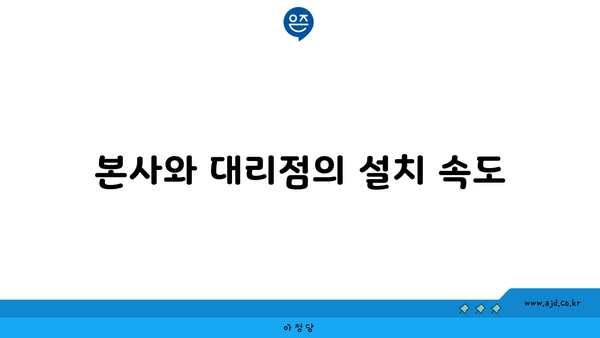 본사와 대리점의 설치 속도