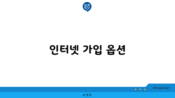 인터넷 가입 옵션