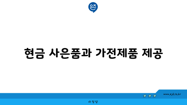 현금 사은품과 가전제품 제공