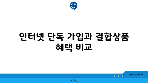 인터넷 단독 가입과 결합상품 혜택 비교