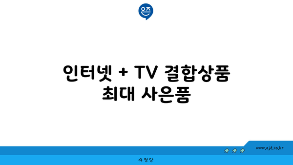 인터넷 + TV 결합상품 최대 사은품