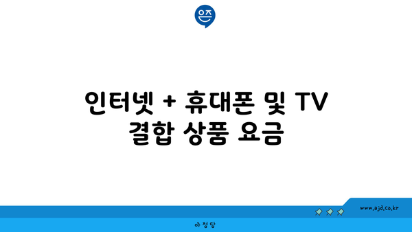 인터넷 + 휴대폰 및 TV 결합 상품 요금