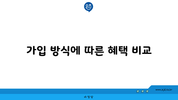 가입 방식에 따른 혜택 비교