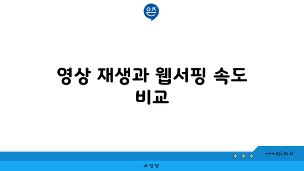 영상 재생과 웹서핑 속도 비교