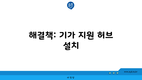 해결책: 기가 지원 허브 설치