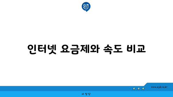 인터넷 요금제와 속도 비교