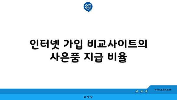 인터넷 가입 비교사이트의 사은품 지급 비율