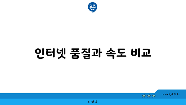 인터넷 품질과 속도 비교