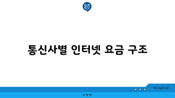 통신사별 인터넷 요금 구조