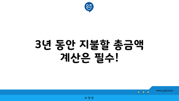 3년 동안 지불할 총금액 계산은 필수!