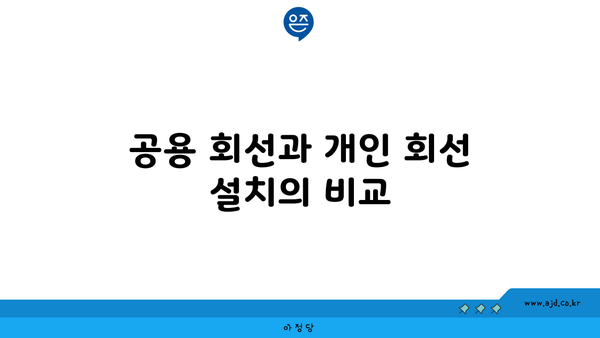 공용 회선과 개인 회선 설치의 비교