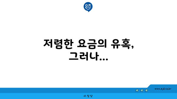 저렴한 요금의 유혹, 그러나...