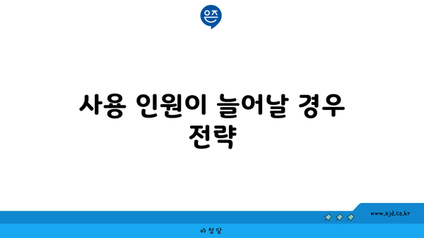 사용 인원이 늘어날 경우 전략