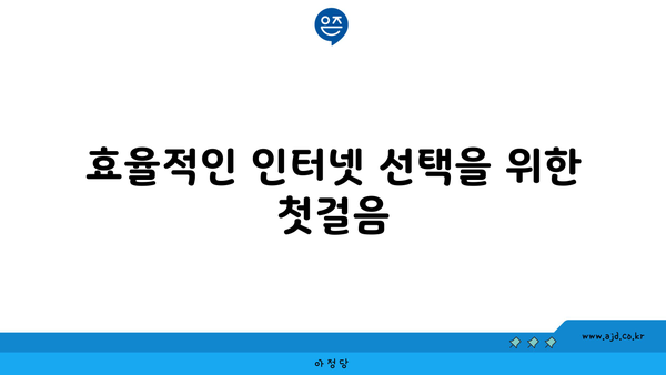 효율적인 인터넷 선택을 위한 첫걸음