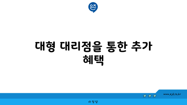 대형 대리점을 통한 추가 혜택