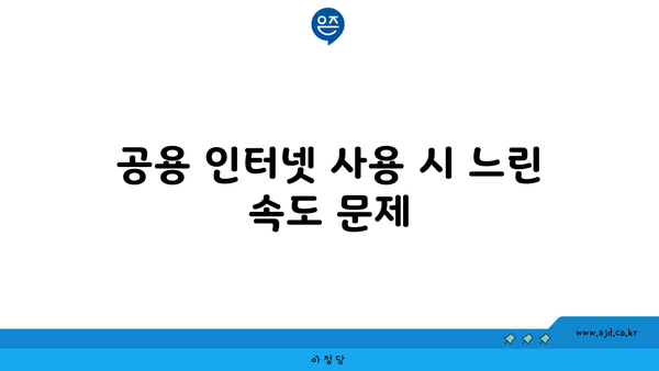 공용 인터넷 사용 시 느린 속도 문제