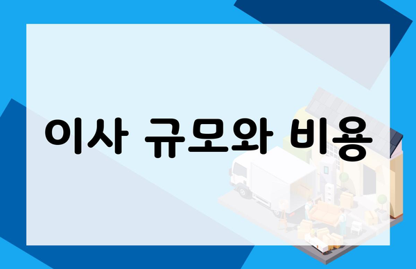 이사 규모와 비용