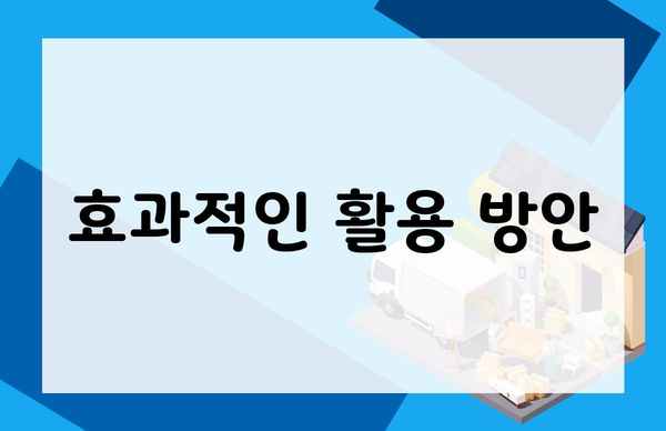 효과적인 활용 방안