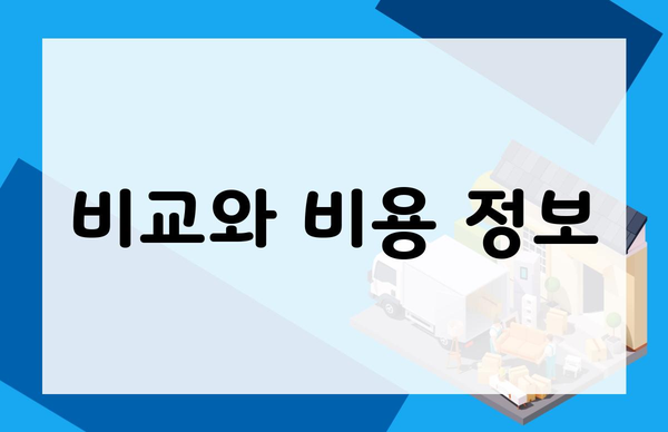 비교와 비용 정보