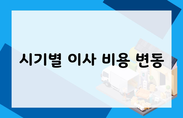 시기별 이사 비용 변동