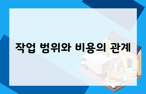 작업 범위와 비용의 관계