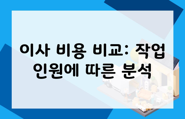 이사 비용 비교: 작업 인원에 따른 분석