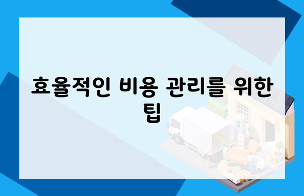 효율적인 비용 관리를 위한 팁