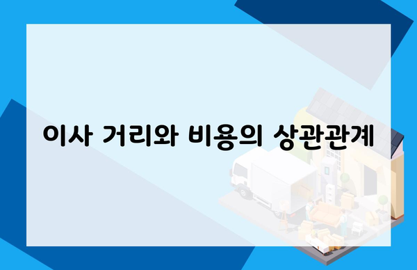 이사 거리와 비용의 상관관계